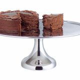 Suport de tort cu picior, realizat din inox Diametru 34.5 cm, inaltime 13,5 cm