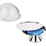 Suport tort din inox, doua elemete de racire, capac plastic transparent rolltop