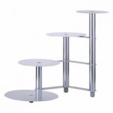 Suport tort tip scara, structura aluminiu, 4 platane diam 20, 26, 26, 32cm