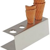 Suport din inox pentru 4 cornete de inghetata, dimensiune 9,5 x 27,5 x 9 cm