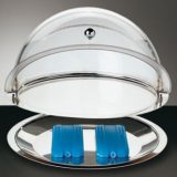 Tava rece pentru prajitur, inox, capac transparent si doua elemente de racire Diametru 38cm , inaltime 24cm