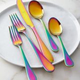 Rainbow, linie completa tacamuri masa si servire, inox, finisaj prin acoperire moleculara cu titan aspect patentat Rainbow
