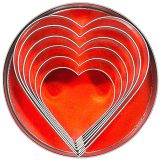 Heart, cutite de taiere diferite dimensiuni, set complet, include si forma pentru copt