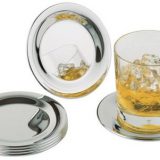 Coaster pahare bar, inox cromargan, luciu oglinda