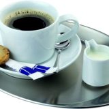 Tava servire cafea, inox
