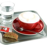 Tava servire cafea, inox satinat, forma patrata
