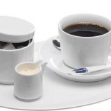 Tava servire cafea, melamina, culori disponibile alb sau negru
