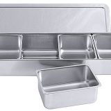 Container inox,  multi compartiment pentru condimente, cu capace pentru pastrarea aromelor