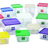 Cutii pentru alimente, capace colorate conform codurilor de culoare standard in industria alimentara