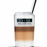Set Latte Macchiato   pahar 300 ml, lingurita si tavita inox cromargan