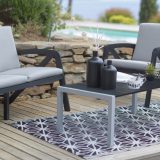 Sunday Bas, set pentru terasa, aluminiu, scaune cu perne din panza, diverse culori